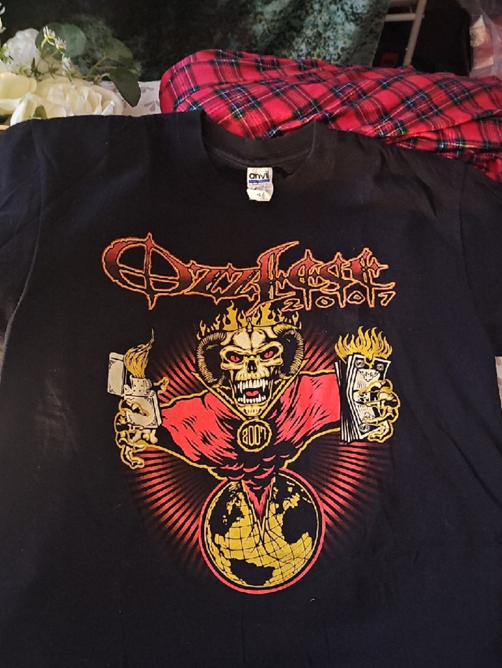 VINTAGE Anvil OZZFEST Black Tee with Red & Yellow Flame Graphic $160.00 B/O